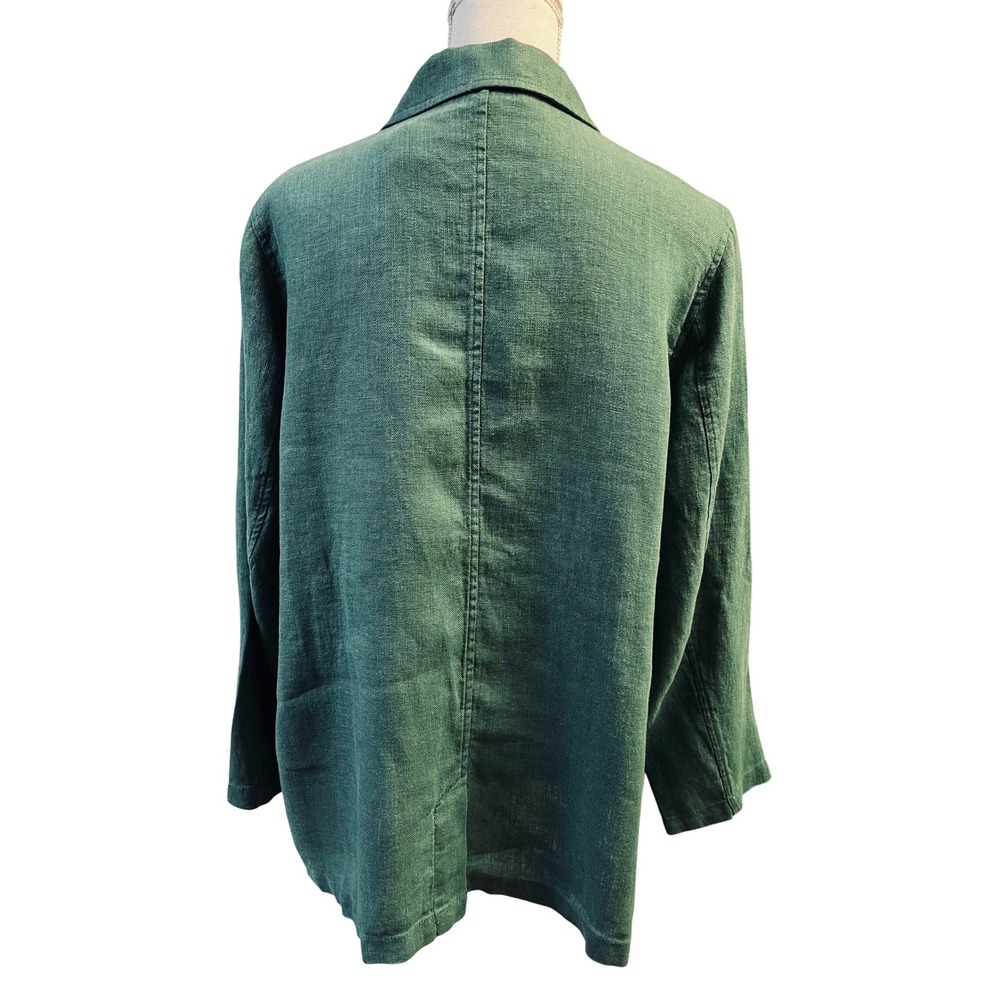 Coldwater Creek Linen Jacket 1X Earthy Breathable Lagenlook Minimalist Boho NEW